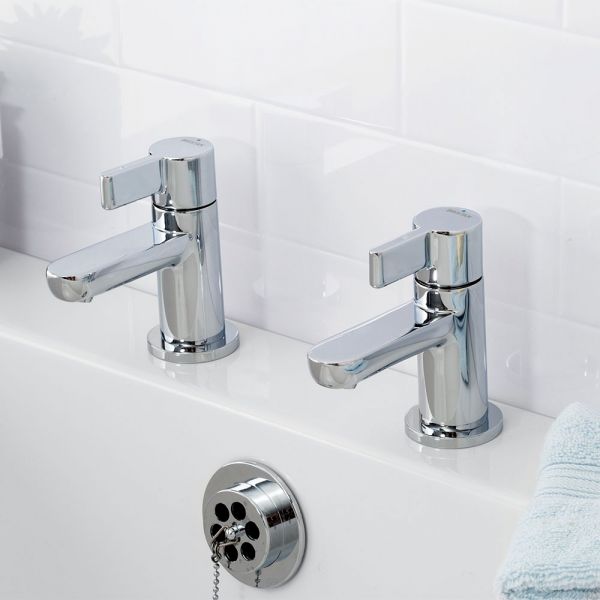 Bristan Clio Chrome Bath Pillar Taps #3