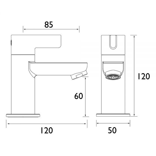 Bristan Clio Chrome Bath Pillar Taps #5