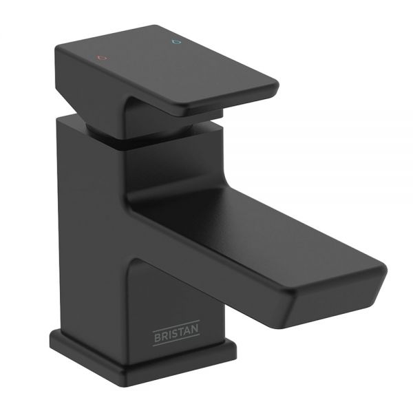 Bristan Cobalt Black Mono Basin Mixer Tap with Clicker Waste