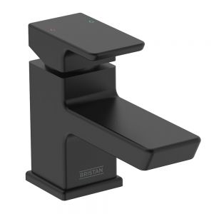 Bristan Cobalt Black Mono Basin Mixer Tap with Clicker Waste