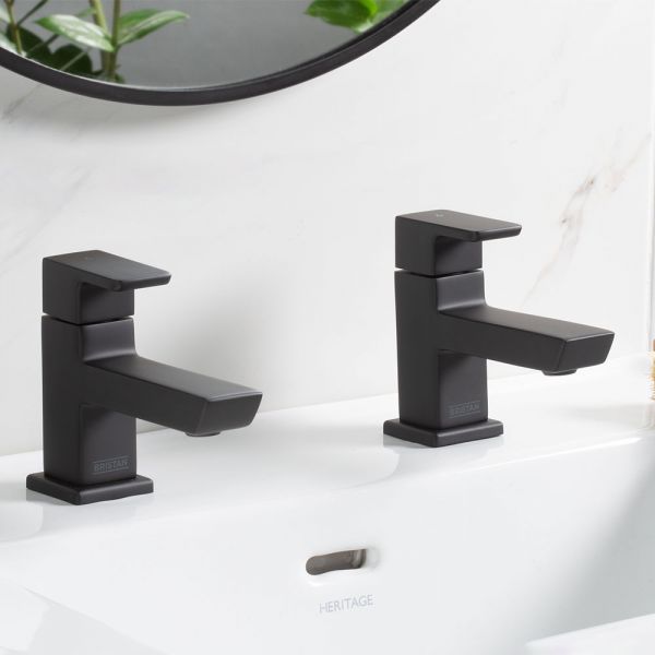 Bristan Cobalt Black Basin Pillar Taps #2