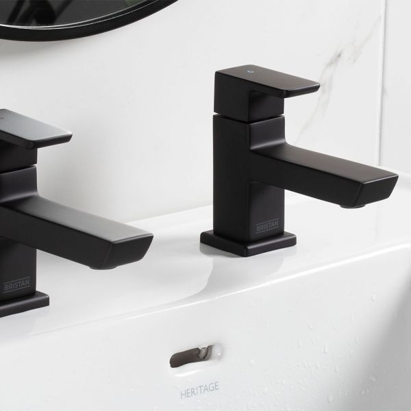 Bristan Cobalt Black Basin Pillar Taps #4