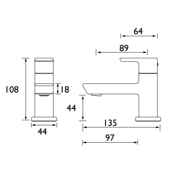 Bristan Cobalt Black Basin Pillar Taps #5