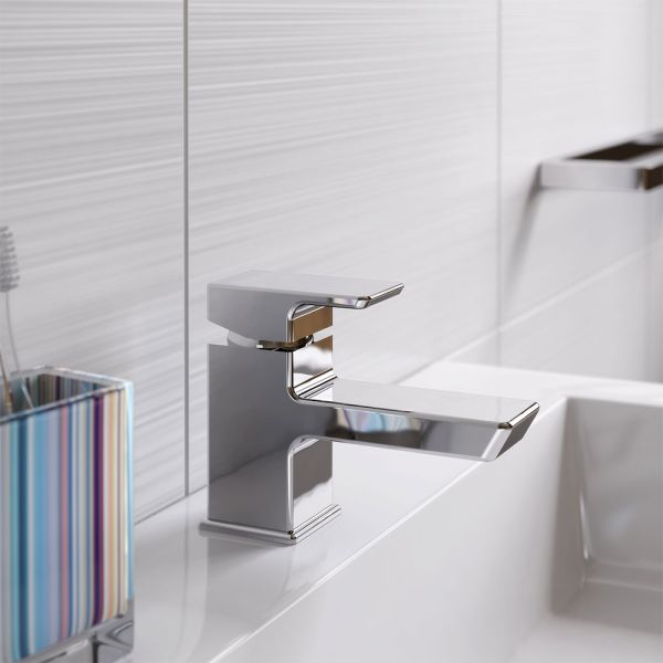 Bristan Cobalt Chrome Mono Basin Mixer Tap with Clicker Waste #2