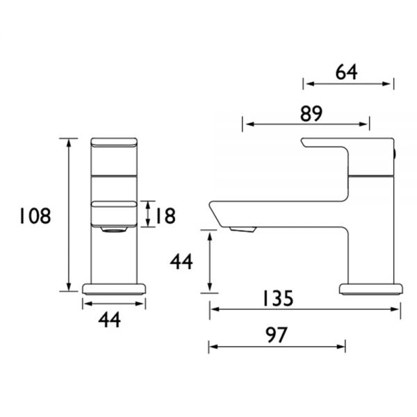 Bristan Cobalt Chrome Basin Pillar Taps #2