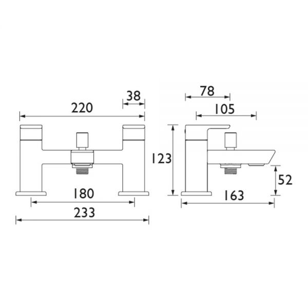 Bristan Cobalt Chrome Bath Shower Mixer Tap #2