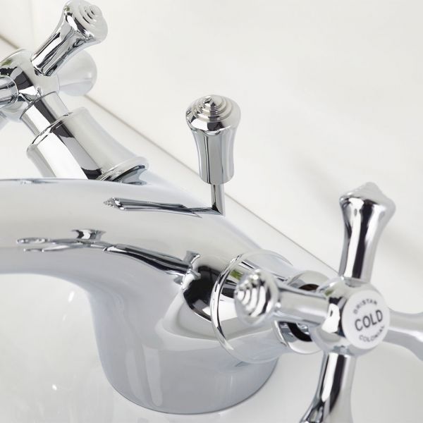 Bristan Colonial Chrome Mono Basin Mixer Tap with Pop Up Waste #2