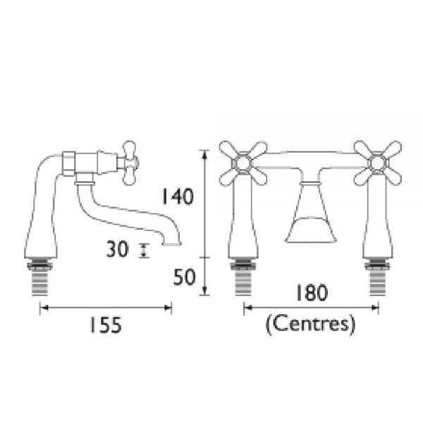 Bristan Colonial Chrome Bath Filler Tap #2