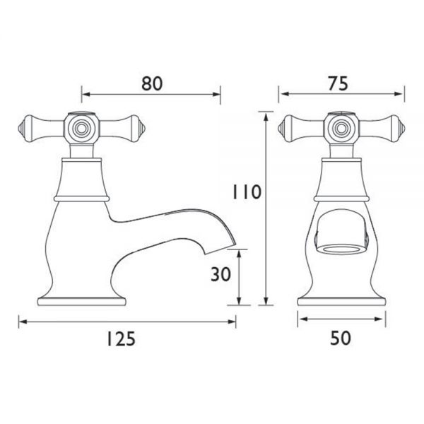 Bristan Colonial Chrome Bath Pillar Taps #2