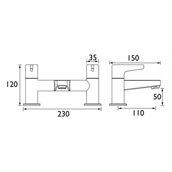 Bristan Design Utility Lever Chrome Bath Filler Tap #2