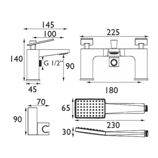 Bristan Delgado Chrome Bath Shower Mixer Tap #6