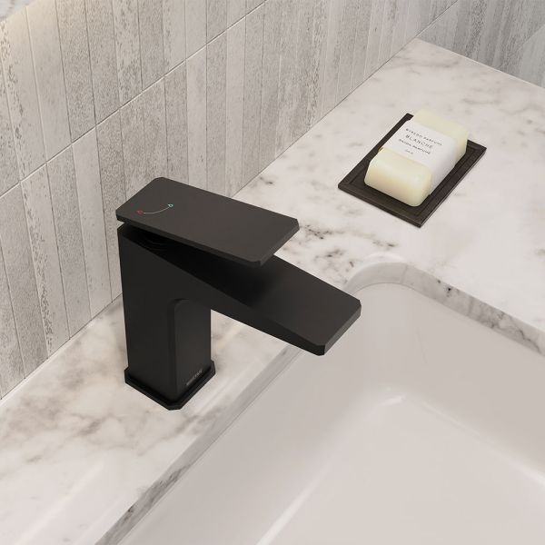 Bristan Delgado Eco Start Black Mono Basin Mixer Tap with Clicker Waste #2