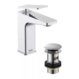 Bristan Delgado Eco Start Chrome Mono Basin Mixer Tap with Clicker Waste
