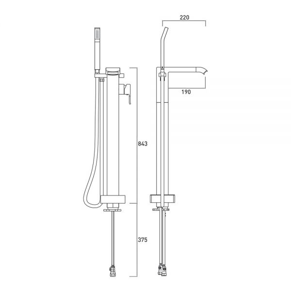 Bristan Descent Chrome Floor Standing Bath Shower Mixer Tap #3