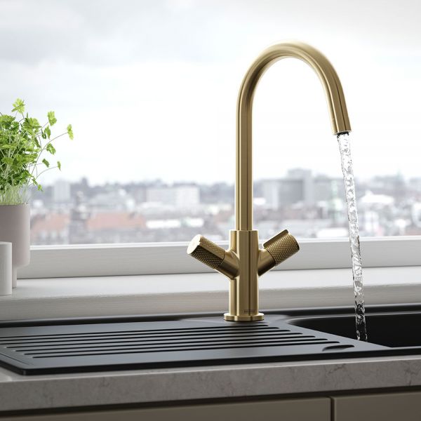 Bristan Fern Brushed Brass Easyfit  Mono Kitchen Mixer Tap #3