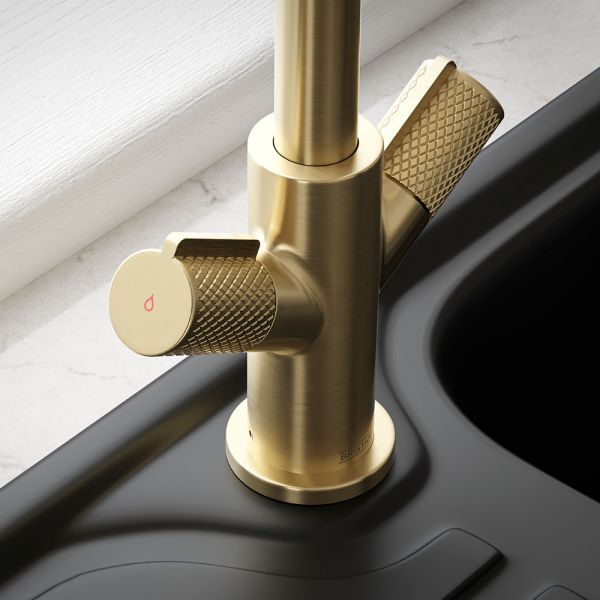 Bristan Fern Brushed Brass Easyfit  Mono Kitchen Mixer Tap #5