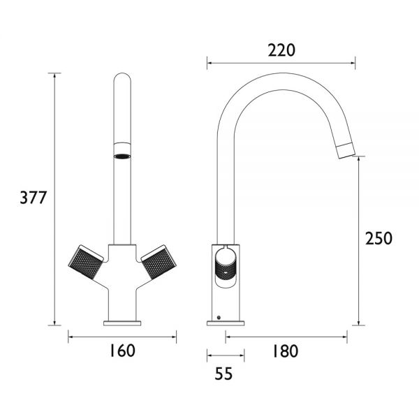 Bristan Fern Black Easyfit  Mono Kitchen Mixer Tap #2