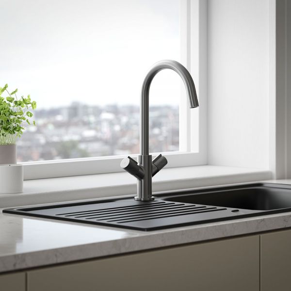Bristan Fern Gunmetal Easyfit  Mono Kitchen Mixer Tap #3