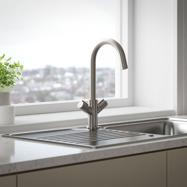 Bristan Fern Stainless Steel Easyfit  Mono Kitchen Mixer Tap #2