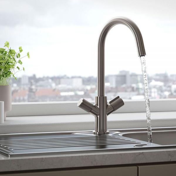 Bristan Fern Stainless Steel Easyfit  Mono Kitchen Mixer Tap #3