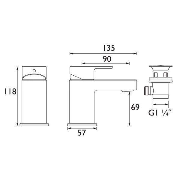 Bristan Frenzy Chrome Mono Basin Mixer Tap With Clicker Waste #4