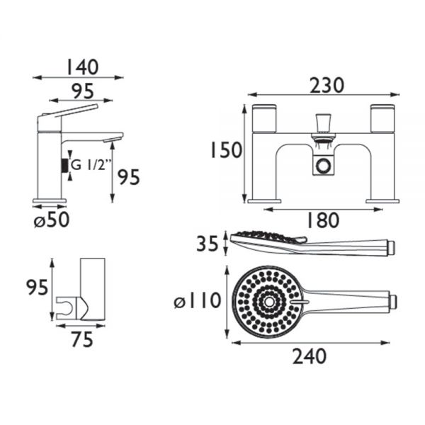 Bristan Frammento Chrome Bath Shower Mixer Tap #5