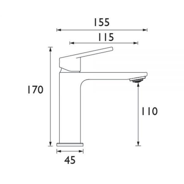 Bristan Frammento Eco Start Chrome Mono Basin Mixer Tap with Clicker Waste #5