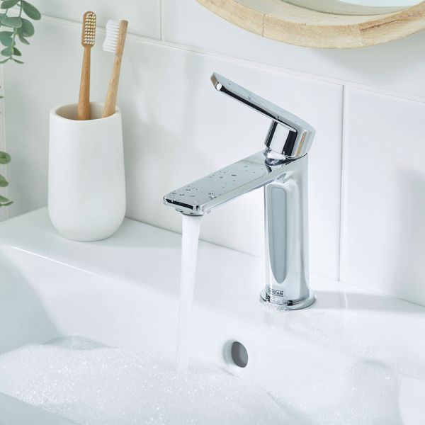 Bristan Frammento Eco Start Chrome Mono Basin Mixer Tap with Clicker Waste #4