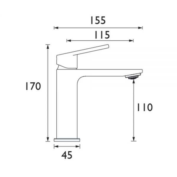 Bristan Frammento Eco Start Gunmetal Mono Basin Mixer Tap with Clicker Waste #5