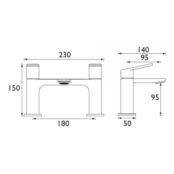 Bristan Frammento Gunmetal Bath Filler Tap #6