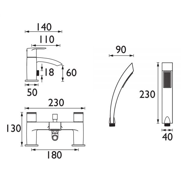 Bristan Gild Chrome Bath Shower Mixer Tap #2