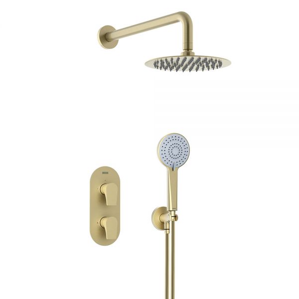 Bristan Hourglass Brushed Brass Shower Pack