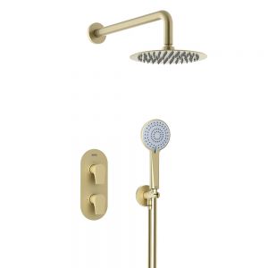 Bristan Hourglass Brushed Brass Shower Pack