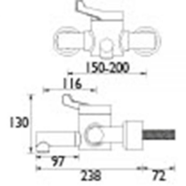 Bristan Hospital TMV3 Chrome Wall Mounted Basin Mixer Tap #3