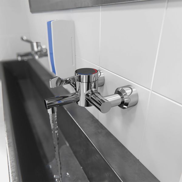 Bristan Hospital TMV3 Chrome Wall Mounted Basin Mixer Tap #2