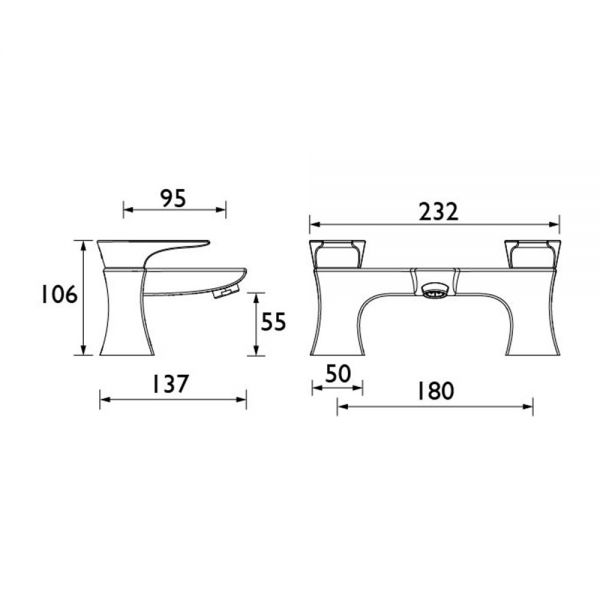 Bristan Hourglass Black Bath Filler Tap #6