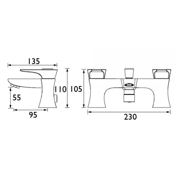 Bristan Hourglass Black Bath Shower Mixer Tap #8