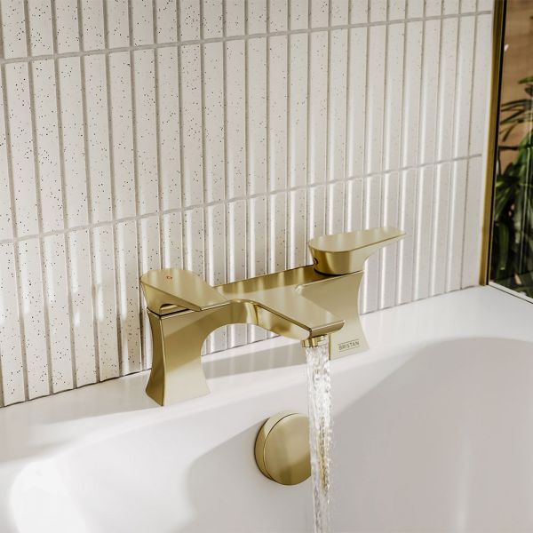 Bristan Hourglass Brushed Brass Bath Filler Tap #2
