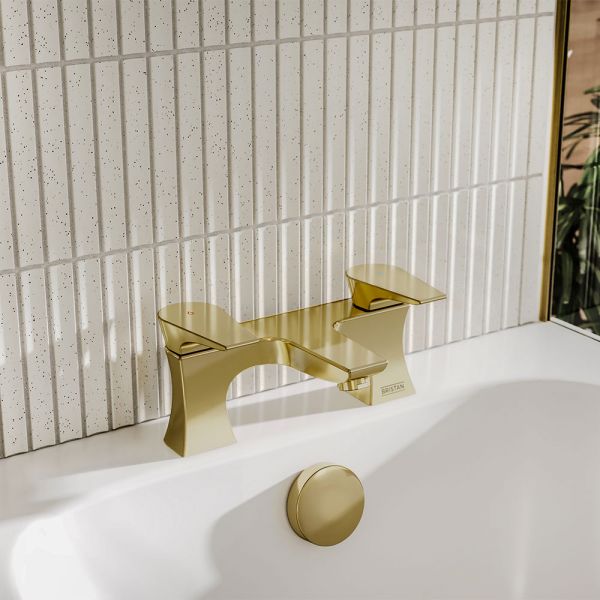 Bristan Hourglass Brushed Brass Bath Filler Tap #3