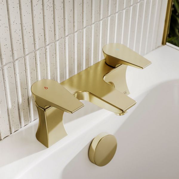 Bristan Hourglass Brushed Brass Bath Filler Tap #4