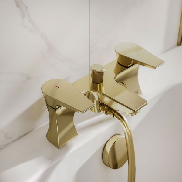 Bristan Hourglass Brushed Brass Bath Shower Mixer Tap #2