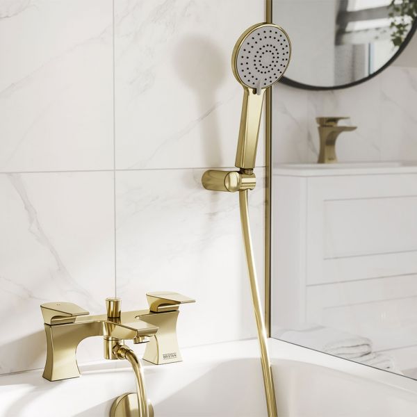 Bristan Hourglass Brushed Brass Bath Shower Mixer Tap #3