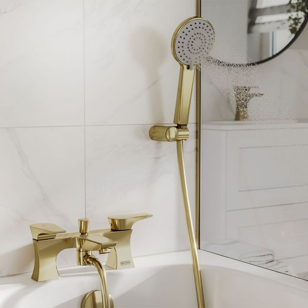 Bristan Hourglass Brushed Brass Bath Shower Mixer Tap #4