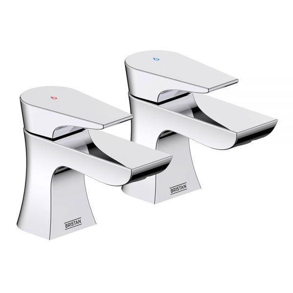 Bristan Hourglass Chrome Basin Pillar Taps