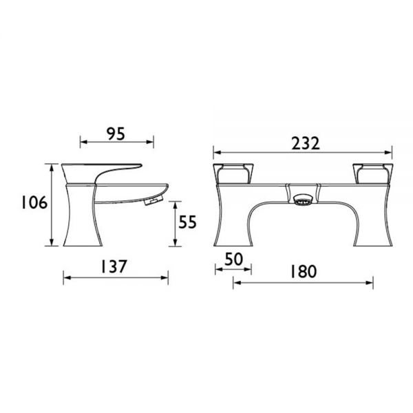 Bristan Hourglass Chrome Bath Filler Tap #6