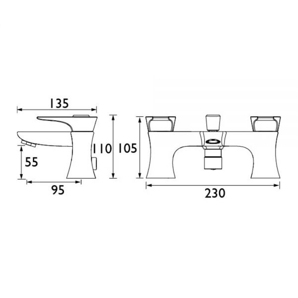 Bristan Hourglass Chrome Bath Shower Mixer Tap #6