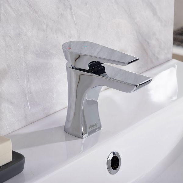 Bristan Hourglass Eco Start Chrome Mono Basin Mixer Tap with Clicker Waste #2
