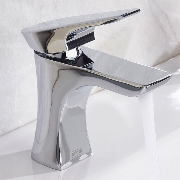 Bristan Hourglass Eco Start Chrome Mono Basin Mixer Tap with Clicker Waste #4