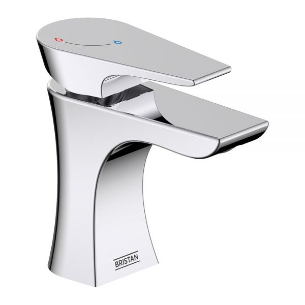 Bristan Hourglass Eco Start Chrome Mono Basin Mixer Tap with Clicker Waste