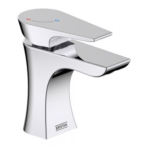 Bristan Hourglass Eco Start Chrome Mono Basin Mixer Tap with Clicker Waste
